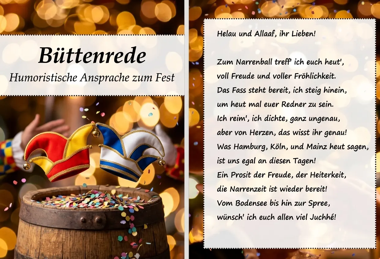 Redekarten und Schmuckdruck für die Büttenrede