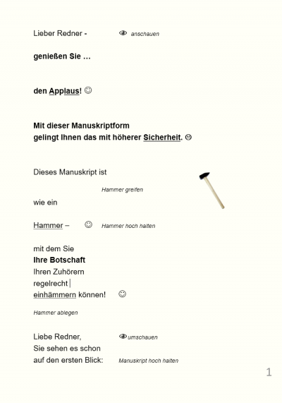 Manuskript-Formatierung und Hilfen für die Hochzeitsrede der Brauteltern